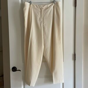Talbots Cream Wide-Leg Dress Trousers